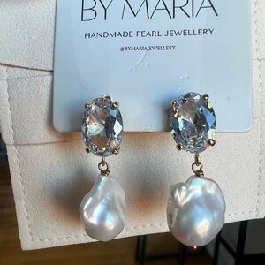 Real Pearl Drop Earrings - Never Worn